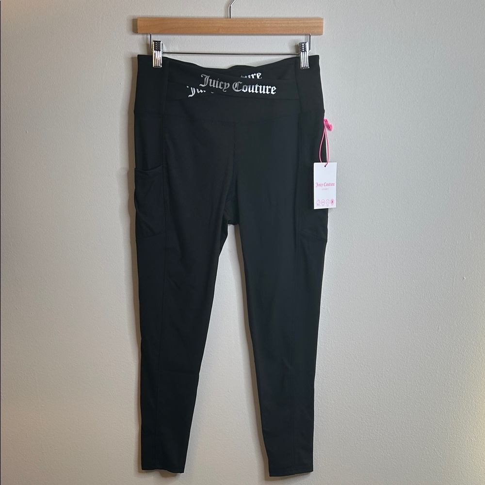 Juicy Couture Sport Black Leggings with Logo Waistband